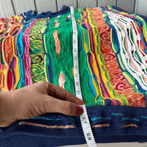 VTG Coogi Mercerised Cotton 3D Knit Sweater M Australia Multicolor - Picture 14 of 16